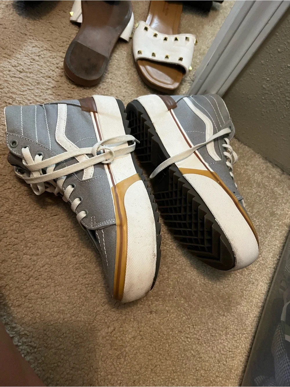 Vans light blue and White High-Top Sneakers